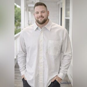 Saddlebred Classic White Dress Shirt 19 x 34/35